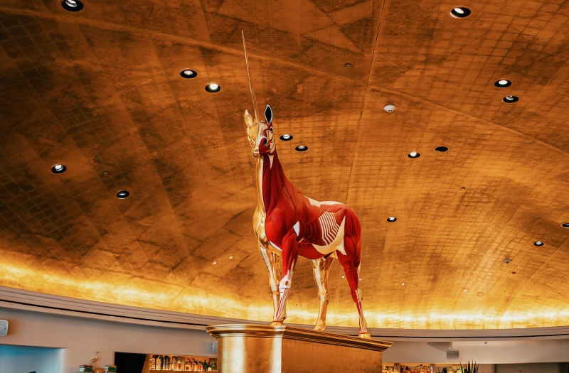 Pao Unicorn sculpture in the dining area