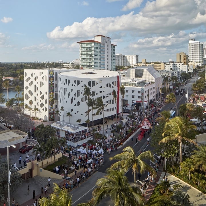 Aerial of the opening of the Faena Art Center