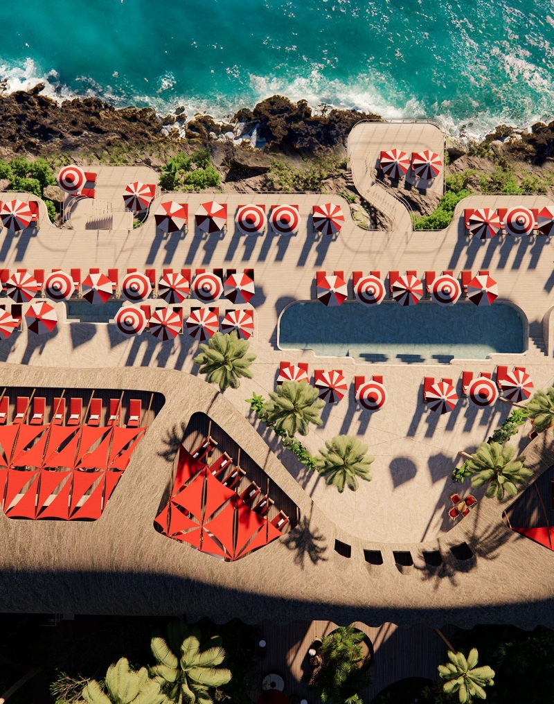 aerial of faena tulum