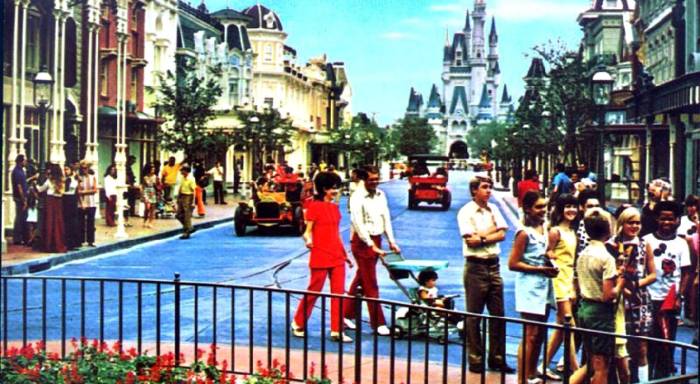 Vintage photo of Main Street USA in Disney World