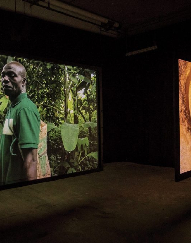 Artwork displayed on large screens