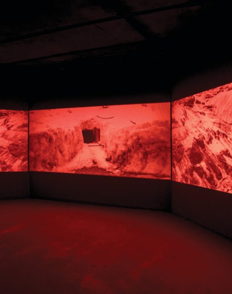 Artwork displayed on large screens